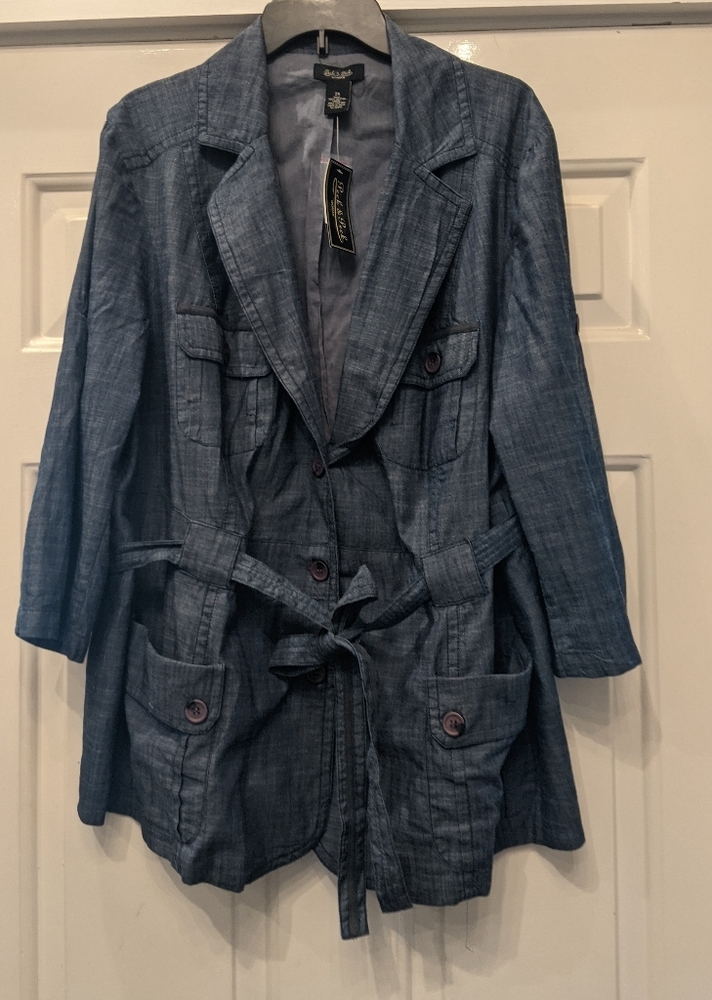 Peck & Peck Cotton Denim Jacket NWT 2X